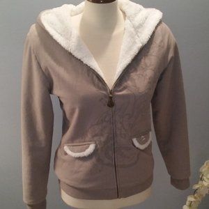 Kewl tan sherpa hoodie NWOT